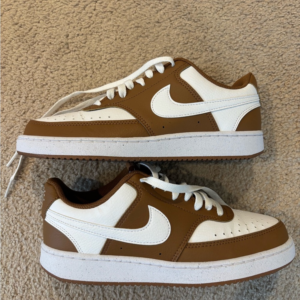 Nike Court Vision Low Next Nature Sneakers light British tan brown size 8